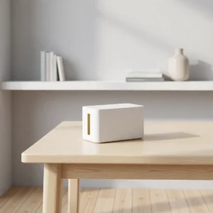 Boîte range-câbles et multiprise, design épuré