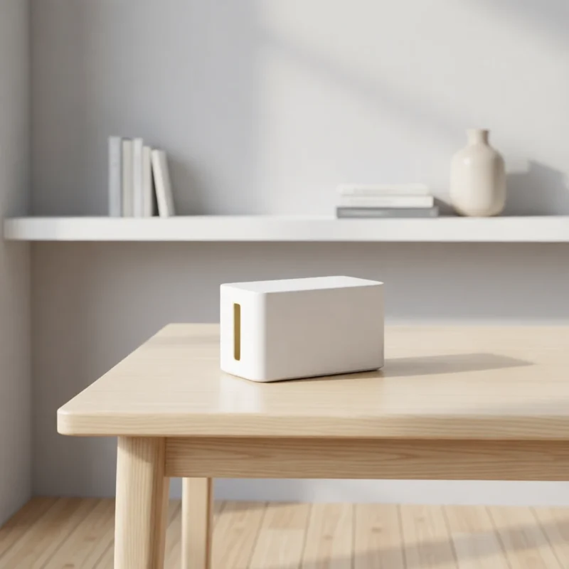 Boîte range-câbles et multiprise, design épuré