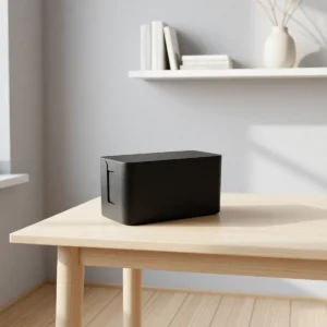 Boîte range-câbles et multiprise, design épuré