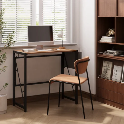 Bureau pliable 80 cm avec crochet et poche de rangement
