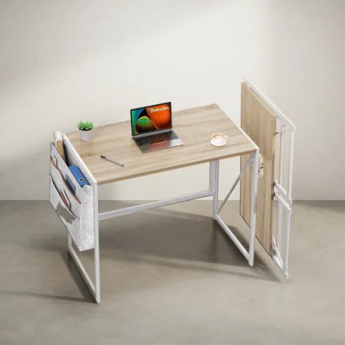 Bureau pliable 80 cm avec crochet et poche de rangement Bureau pliable 80 cm avec crochet et poche de rangement