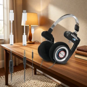 Casque rétro pliable avec micro – vue 4 Casque rétro pliable avec micro – vue 4