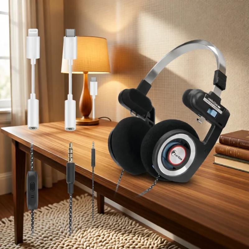 Casque rétro pliable avec micro – vue 4 Casque rétro pliable avec micro – vue 4