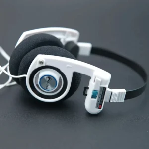 Casque rétro pliable avec micro – Blanc Casque rétro pliable avec micro – Blanc