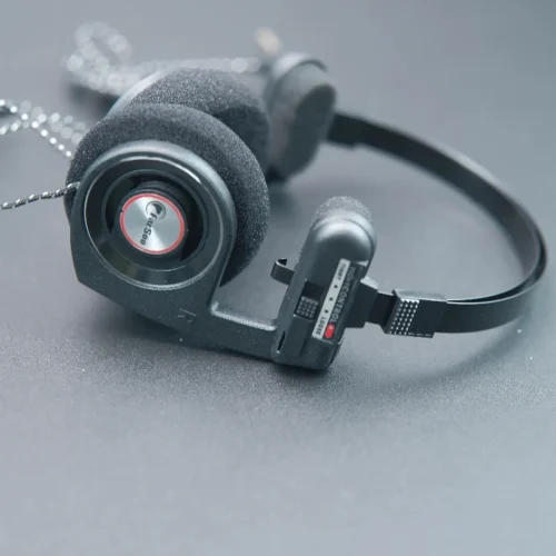 Casque rétro pliable avec micro – Noir