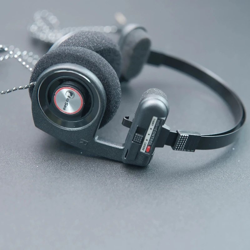 Casque rétro pliable avec micro – Noir Casque rétro pliable avec micro – Noir