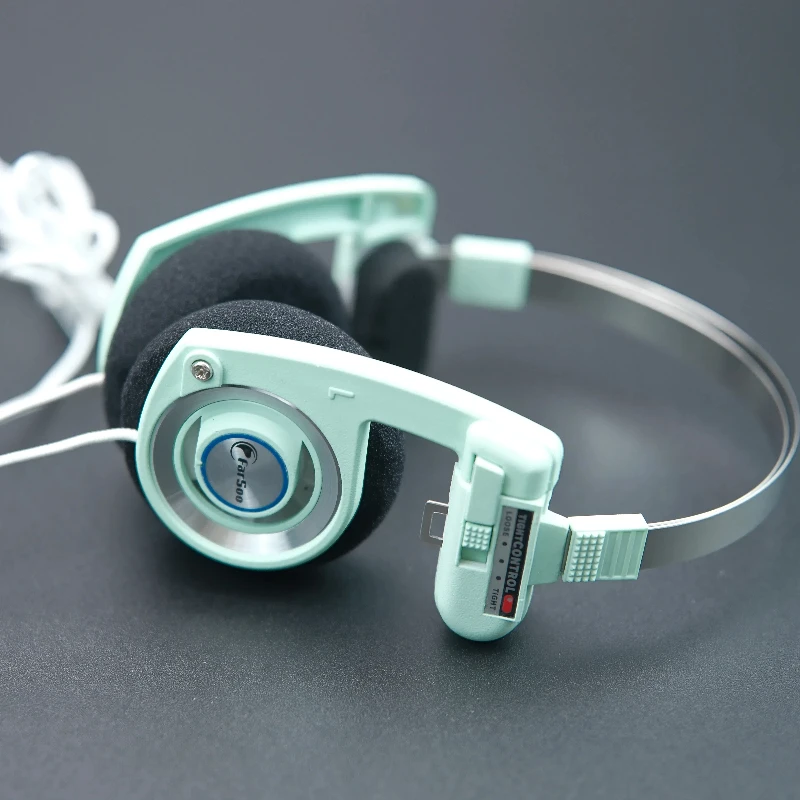 Casque rétro pliable avec micro – Vert Casque rétro pliable avec micro – Vert