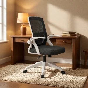 Chaise de bureau en résille à dossier mi-haut – vue 2 Chaise de bureau en résille à dossier mi-haut – vue 2