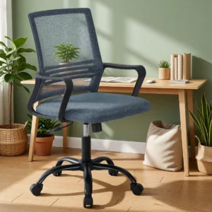 Chaise de bureau pivotante en résille – 5 coloris – Gris foncé Chaise de bureau pivotante en résille – 5 coloris – Gris foncé