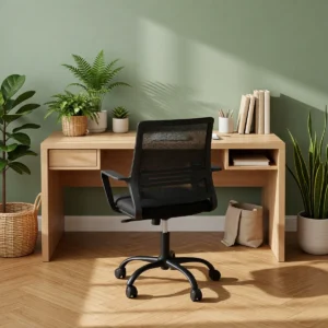Chaise de bureau pivotante en résille – 5 coloris – Noir Chaise de bureau pivotante en résille – 5 coloris – Noir