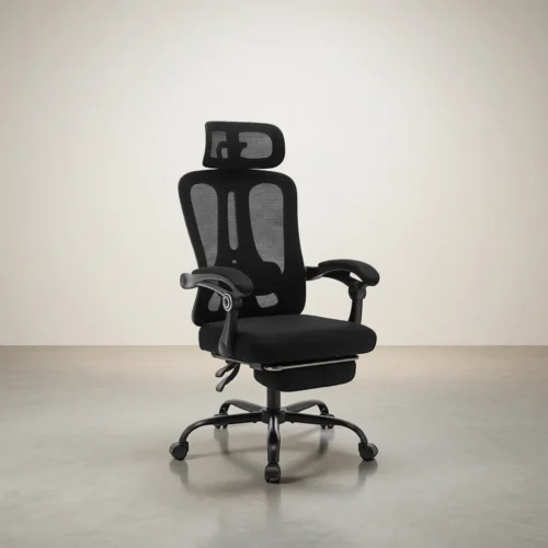 Chaise de bureau en résille inclinable 140° avec repose-pieds Chaise de bureau en résille inclinable 140° avec repose-pieds
