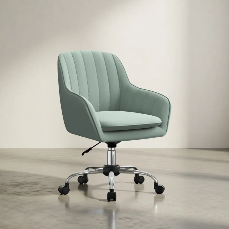 Chaise de bureau en velours à accoudoirs, réglable en hauteur Chaise de bureau en velours à accoudoirs, réglable en hauteur