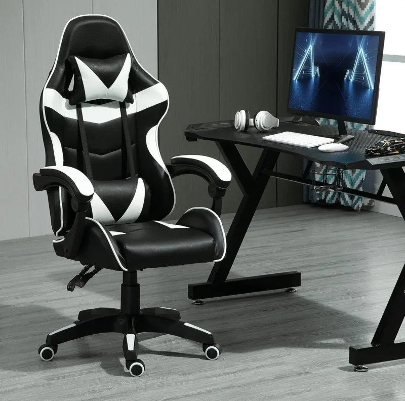 Chaise gaming à bascule en simili cuir – 4 coloris – vue 3 Chaise gaming à bascule en simili cuir – 4 coloris – vue 3