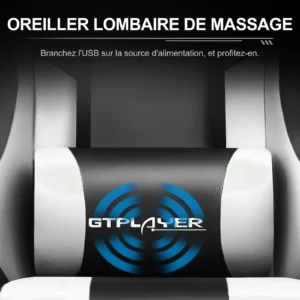 Chaise gaming massante avec repose-pieds – 8 coloris – vue 5