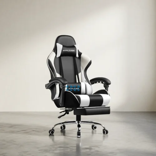 Chaise gaming massante avec repose-pieds – 8 coloris Chaise gaming massante avec repose-pieds – 8 coloris