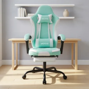 Chaise gaming ergonomique avec repose-pieds – 6 coloris – Vert Chaise gaming ergonomique avec repose-pieds – 6 coloris – Vert