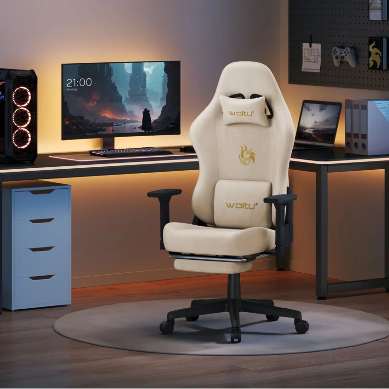 Chaise gaming en suédine ou résille, accoudoirs 3D Chaise gaming en suédine ou résille, accoudoirs 3D