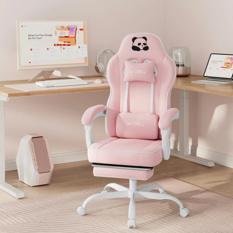 Chaise gaming en suédine ou résille, accoudoirs 3D – vue 6 Chaise gaming en suédine ou résille, accoudoirs 3D – vue 6