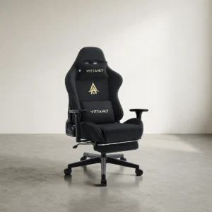 Chaise gaming en suédine avec repose-pieds – 6 coloris