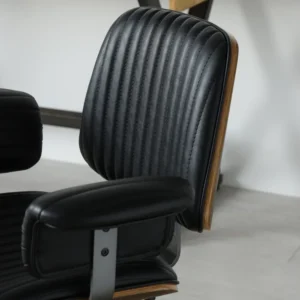Chaise de bureau mid-century en simili cuir surpiqué – vue 5