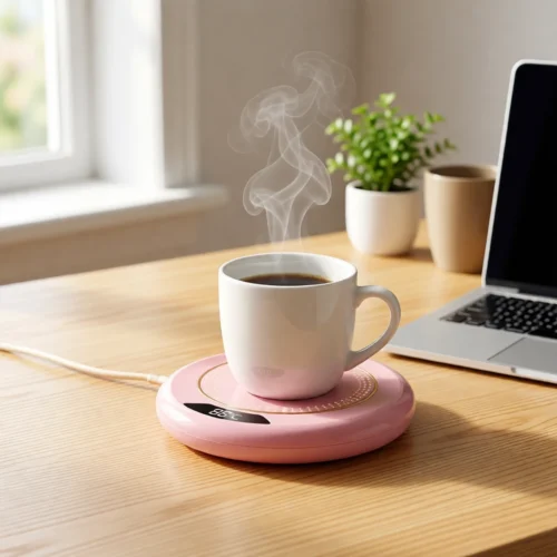 Chauffe-tasse USB, 3 températures sur un bureau