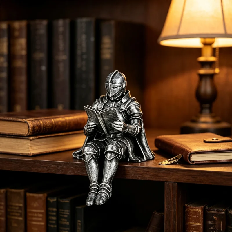 Statuette chevalier lecteur, serre-livres décoratif – vue 5 Statuette chevalier lecteur, serre-livres décoratif – vue 5