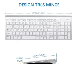 Clavier sans fil AZERTY Bluetooth + 2,4 GHz, 3 appareils – vue 6 Clavier sans fil AZERTY Bluetooth + 2,4 GHz, 3 appareils – vue 6