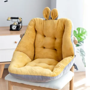 Coussin de chaise enveloppant en velours, oreilles de lapin – Jaune Coussin de chaise enveloppant en velours, oreilles de lapin – Jaune