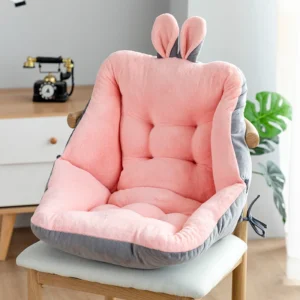 Coussin de chaise enveloppant en velours, oreilles de lapin – Rose Coussin de chaise enveloppant en velours, oreilles de lapin – Rose