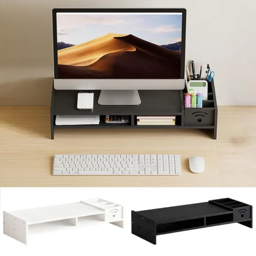 Étagère de bureau double niveau, réhausseur d’écran – vue 3