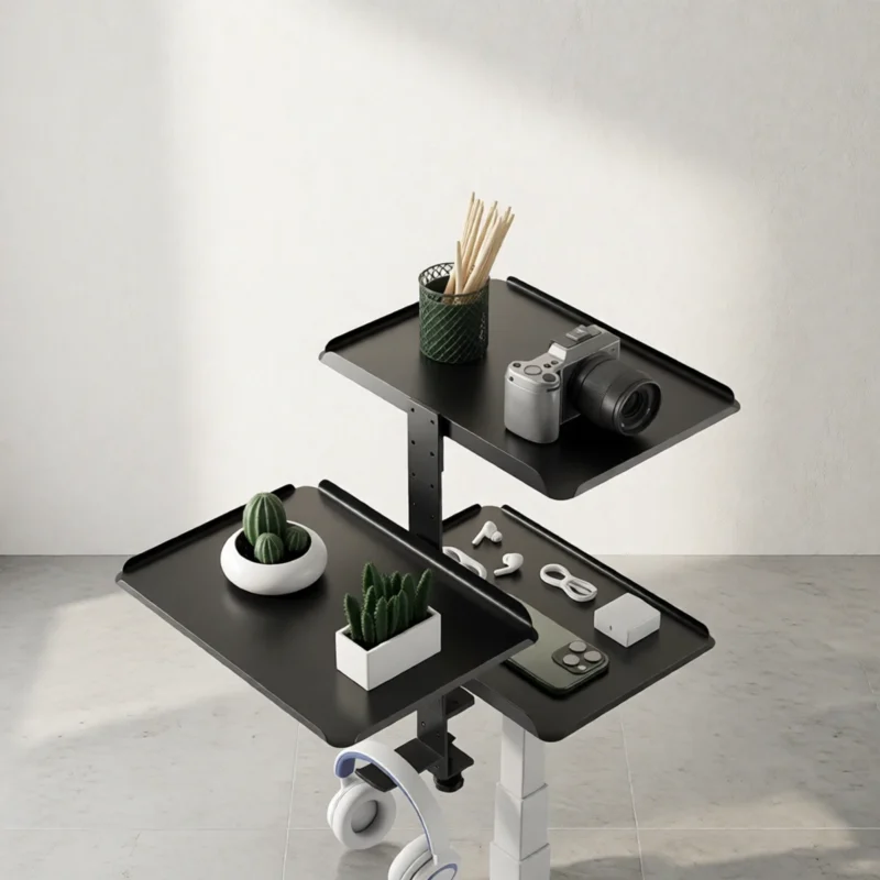 Étagère de bureau à pince, 3 plateaux réglables