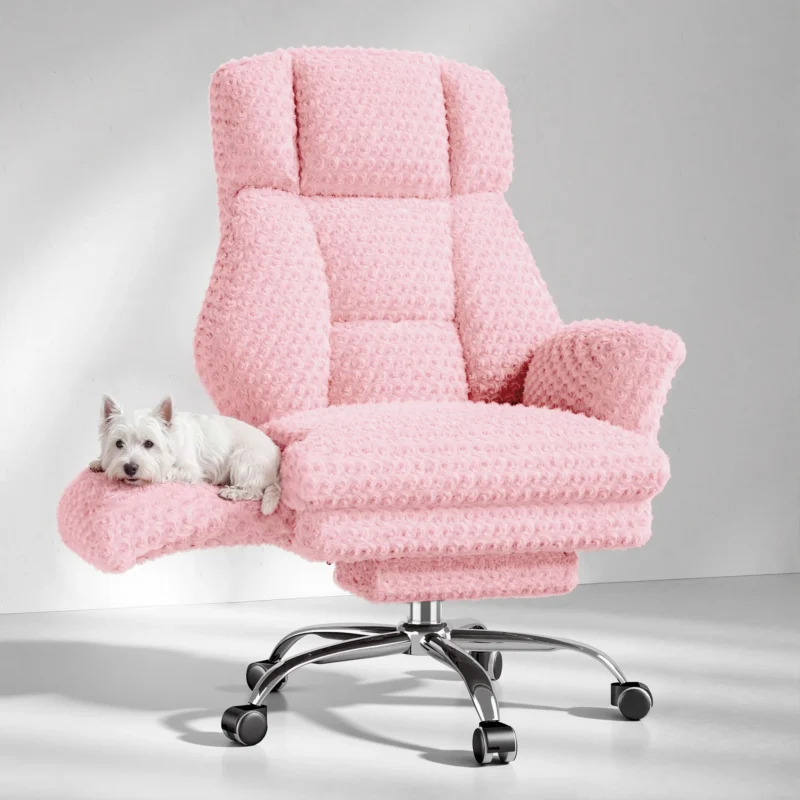 Fauteuil de bureau « nuage » XXL, accoudoirs rabattables – Rose velours Fauteuil de bureau « nuage » XXL, accoudoirs rabattables – Rose velours