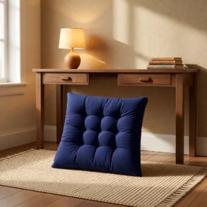 Galette de chaise matelassée 40 × 40 cm, 10 coloris – Bleu marine