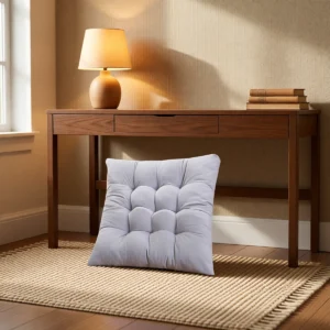 Galette de chaise matelassée 40 × 40 cm, 10 coloris – Gris clair