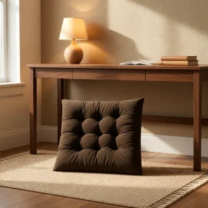 Galette de chaise matelassée 40 × 40 cm, 10 coloris – Marron