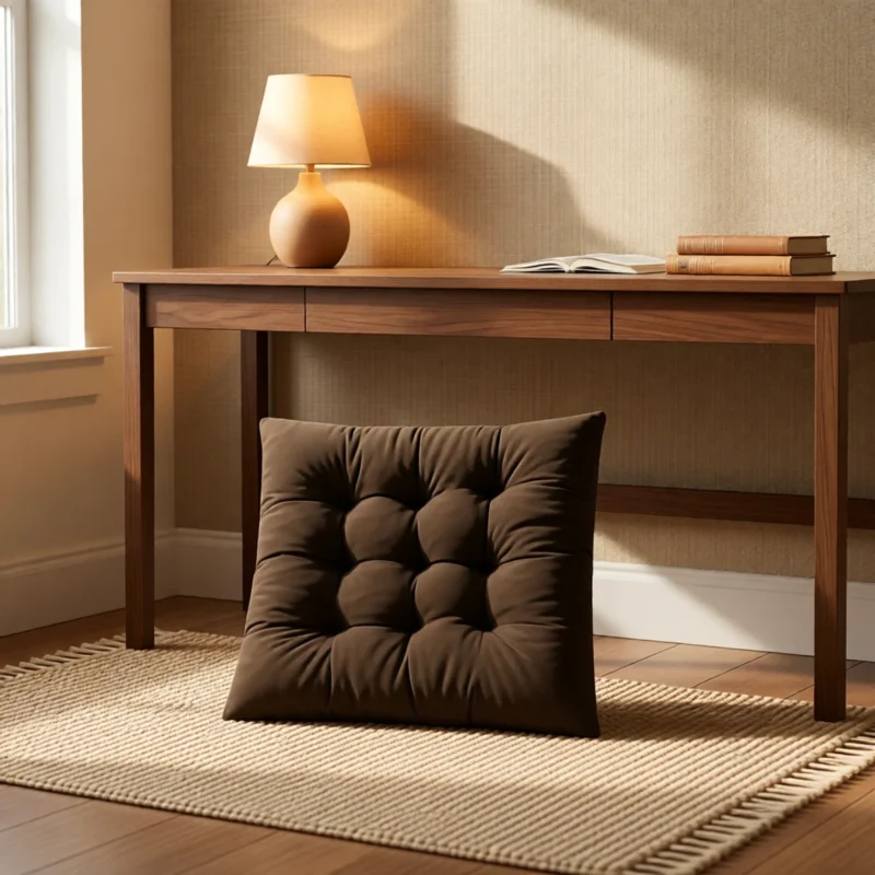 Galette de chaise matelassée 40 × 40 cm, 10 coloris – Marron