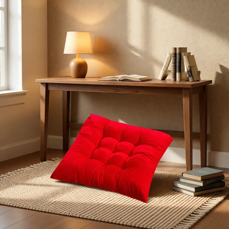 Galette de chaise matelassée 40 × 40 cm, 10 coloris – Rouge
