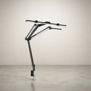 Lampe de bureau LED à pince, 3 rampes lumineuses orientables