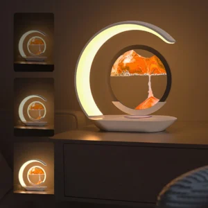 Lampe sablier à sable mouvant avec chargeur à induction – vue 3