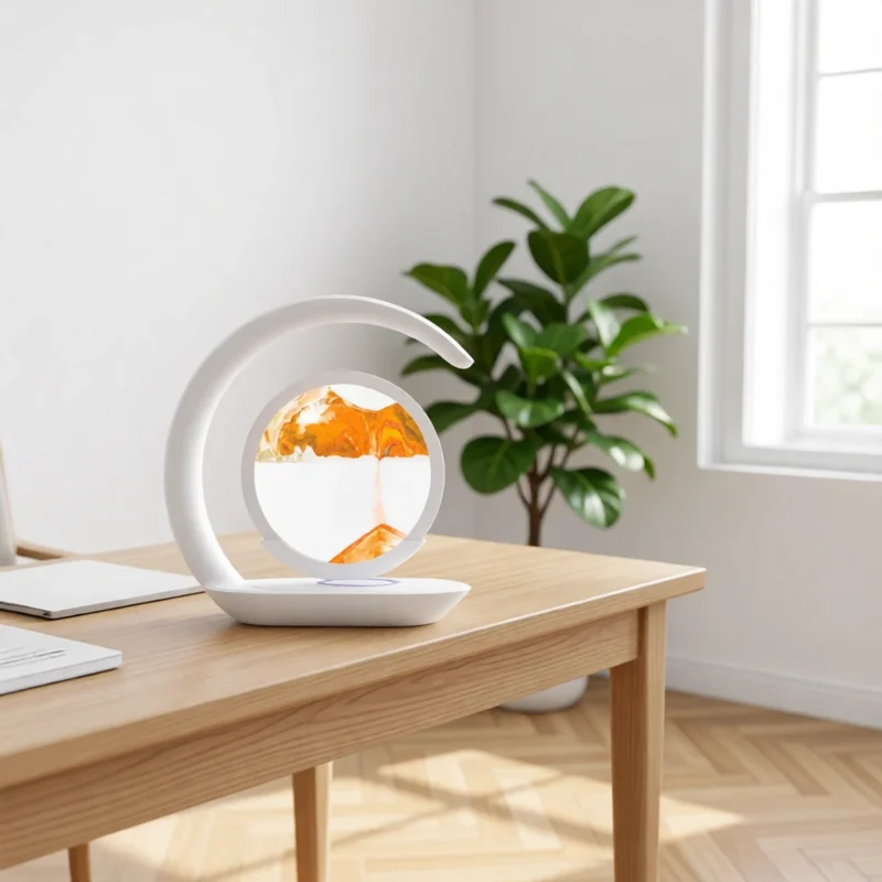 Lampe sablier à sable mouvant avec chargeur à induction