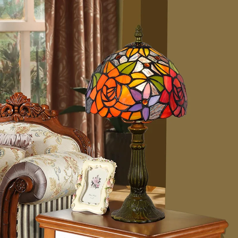 Lampe de table en vitrail style Tiffany, 10 motifs – vue 5