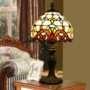 Lampe de table en vitrail style Tiffany, 10 motifs