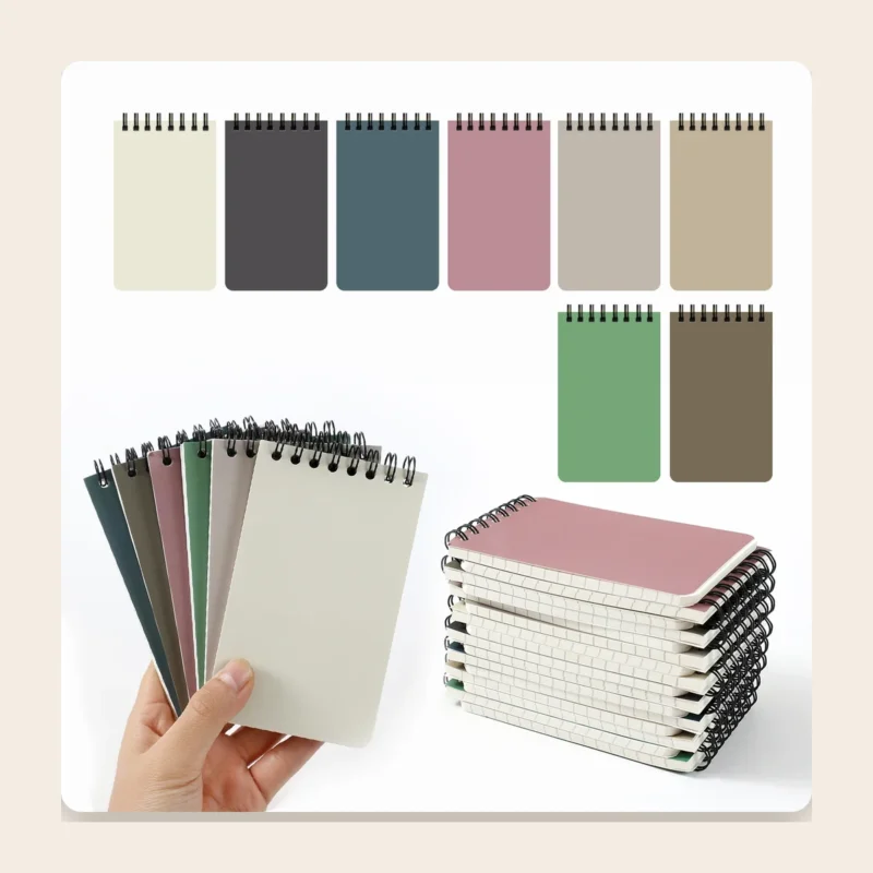 Lot de 8 mini carnets à spirale, couleurs douces Lot de 8 mini carnets à spirale, couleurs douces