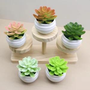 Mini plante grasse artificielle en pot blanc Mini plante grasse artificielle en pot blanc