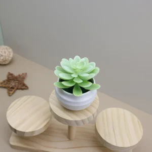 Mini plante grasse artificielle en pot blanc – vue 4 Mini plante grasse artificielle en pot blanc – vue 4