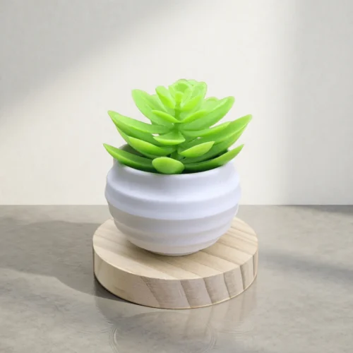 Mini plante grasse artificielle en pot blanc Mini plante grasse artificielle en pot blanc