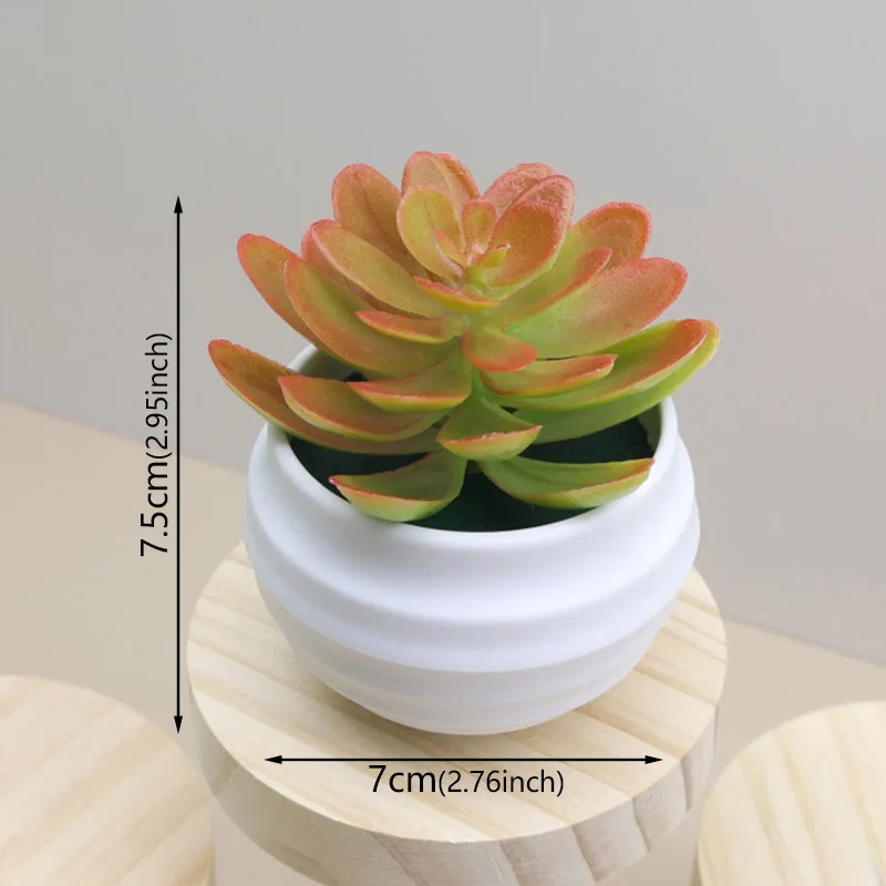 Mini plante grasse artificielle en pot blanc – Rouge Mini plante grasse artificielle en pot blanc – Rouge