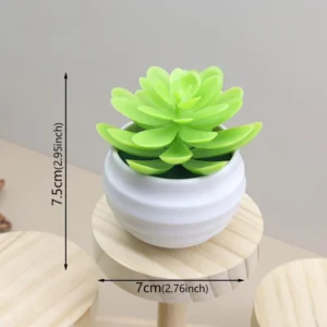 Mini plante grasse artificielle en pot blanc – Vert clair Mini plante grasse artificielle en pot blanc – Vert clair