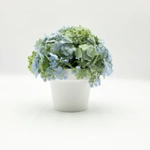Mini pot de marguerites artificielles 15 cm – Bleu