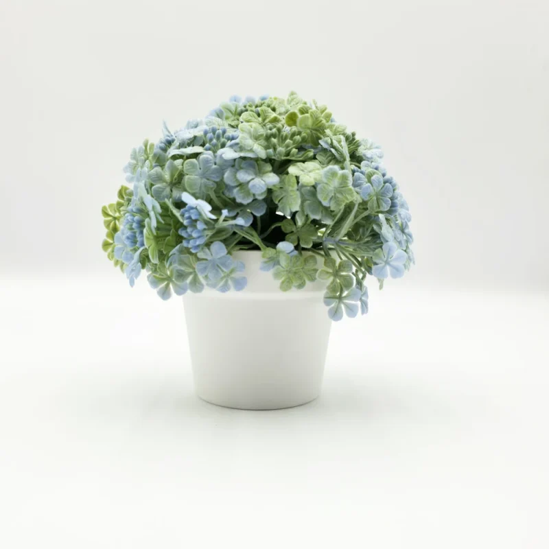 Mini pot de marguerites artificielles 15 cm – Bleu